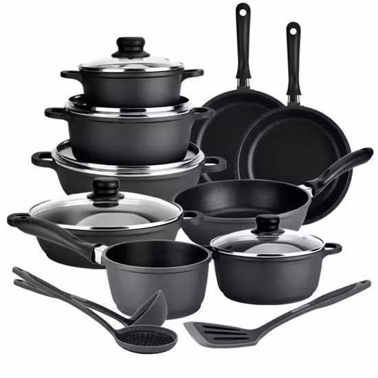 7 pièces en gros coréen marmite cuisine friteuse poêle batterie de cuisine ensemble